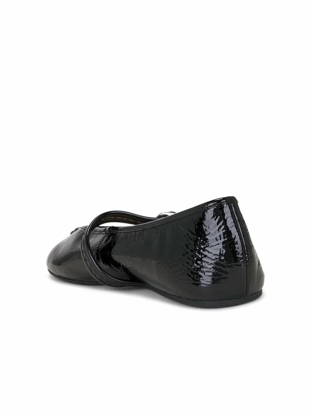 Coach Sculpted C Black Patent Leather Mary Jane Flat with Buckle